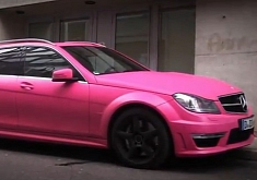 Matte Pink Mercedes C63 AMG Estate