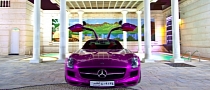 Purple Mercedes SLS AMG