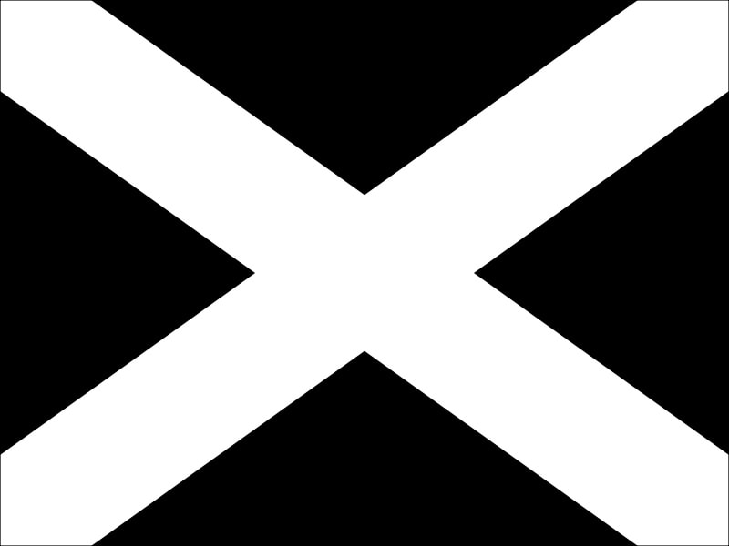 Black with White Cross Flag. Photo credit: Wikimedia.org